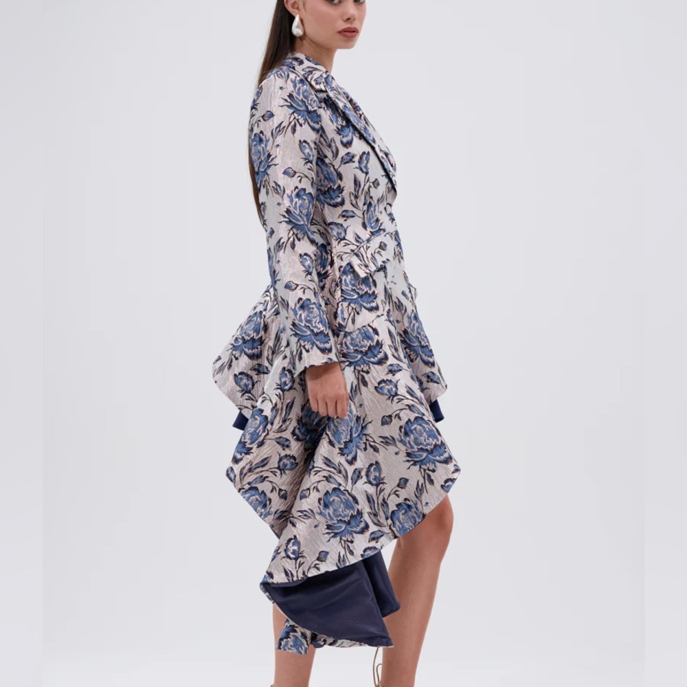 AKIRA Floral Asymmetrical Dress CHARLOTTE BLAZER XL Floral Coat - Picture 3 of 3